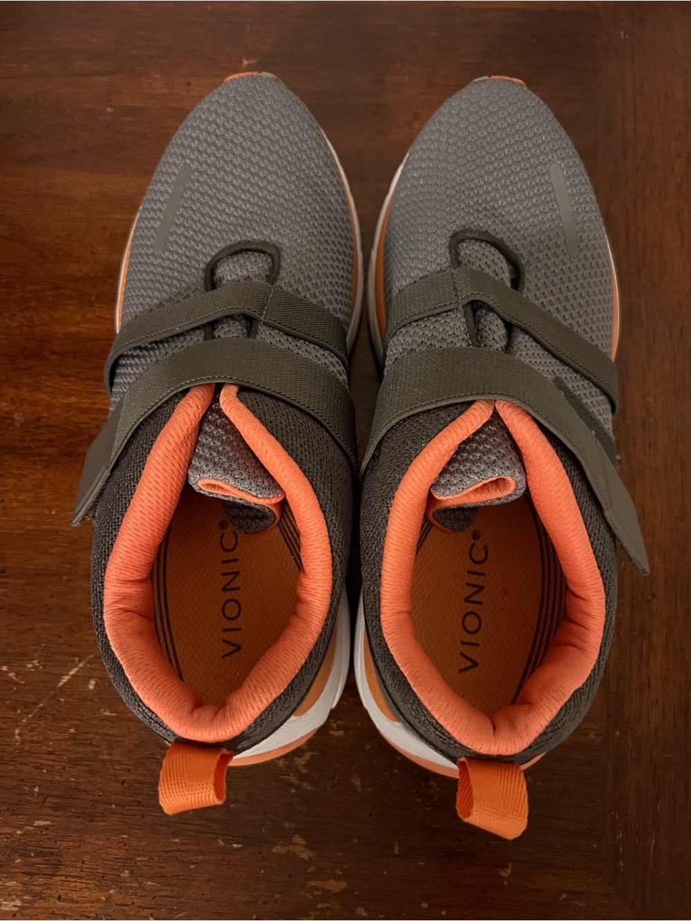 Vionic Shoes Womens 8 Milan Gray Orange Mesh Athletic Walking Sneaker Comfort - Picture 4 of 9